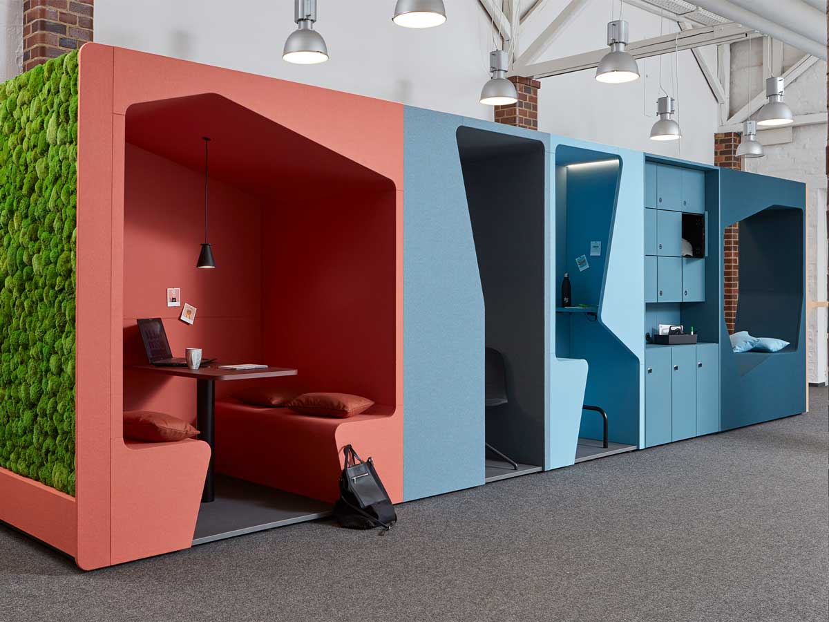 Flexible Stauraumkonzepte für das Büro von Werner Works bei citizenoffice in Düsseldorf